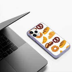 Чехол iPhone 11 Pro матовый Булки, цвет: 3D-светло-сиреневый — фото 2
