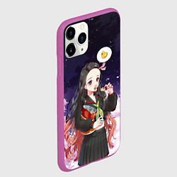 Чехол iPhone 11 Pro матовый Незуко, цвет: 3D-фиолетовый — фото 2