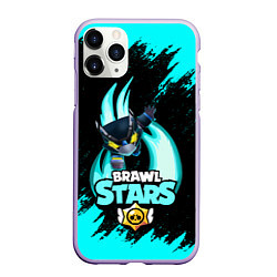 Чехол iPhone 11 Pro матовый Brawl stars mecha crow, цвет: 3D-светло-сиреневый