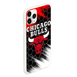 Чехол iPhone 11 Pro матовый CHICAGO BULLS, цвет: 3D-белый — фото 2