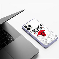 Чехол iPhone 11 Pro матовый CHICAGO BULLS, цвет: 3D-светло-сиреневый — фото 2