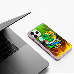 Чехол iPhone 11 Pro матовый BRAWL STARS LEON TRIO, цвет: 3D-розовый — фото 2