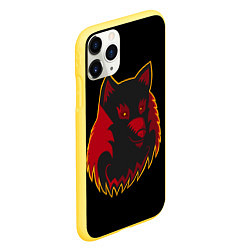 Чехол iPhone 11 Pro матовый Wolf Logo, цвет: 3D-желтый — фото 2