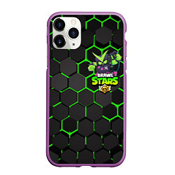 Чехол iPhone 11 Pro матовый BRAWL STARS VIRUS 8-BIT, цвет: 3D-фиолетовый