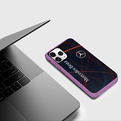 Чехол iPhone 11 Pro матовый MERCEDES-BENZ, цвет: 3D-фиолетовый — фото 2