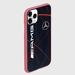 Чехол iPhone 11 Pro матовый MERCEDES-BENZ AMG, цвет: 3D-малиновый — фото 2