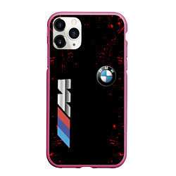 Чехол iPhone 11 Pro матовый BMW, цвет: 3D-малиновый