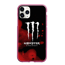 Чехол iPhone 11 Pro матовый MONSTER ENERGY, цвет: 3D-малиновый