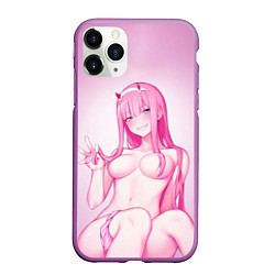 Чехол iPhone 11 Pro матовый DARLING IN THE FRANXX, цвет: 3D-фиолетовый