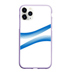 Чехол iPhone 11 Pro матовый Волны, цвет: 3D-светло-сиреневый
