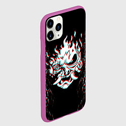 Чехол iPhone 11 Pro матовый CYBERPUNK 2077 SAMURAI GLITCH, цвет: 3D-фиолетовый — фото 2