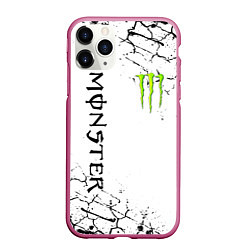 Чехол iPhone 11 Pro матовый MONSTER ENERGY, цвет: 3D-малиновый