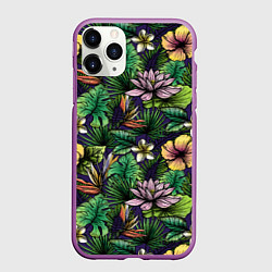 Чехол iPhone 11 Pro матовый Летние цветы, цвет: 3D-фиолетовый