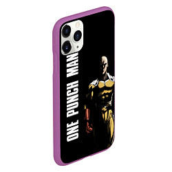 Чехол iPhone 11 Pro матовый One Punch Man, цвет: 3D-фиолетовый — фото 2