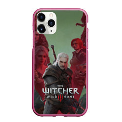 Чехол iPhone 11 Pro матовый The Witcher 5-летие, цвет: 3D-малиновый