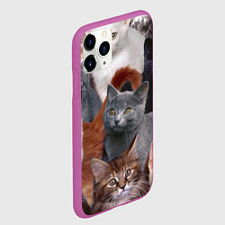 Чехол iPhone 11 Pro матовый КОТЯТКИ, цвет: 3D-фиолетовый — фото 2
