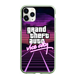 Чехол iPhone 11 Pro матовый GTA VICE CITY, цвет: 3D-салатовый