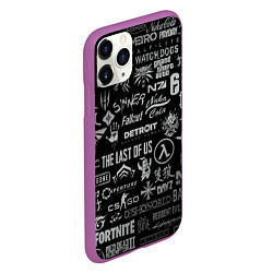Чехол iPhone 11 Pro матовый ЛОГОТИПЫ ИГР, цвет: 3D-фиолетовый — фото 2