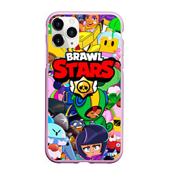 Чехол iPhone 11 Pro матовый BRAWL STARS ВСЕ БРАВЛЕРЫ, цвет: 3D-розовый