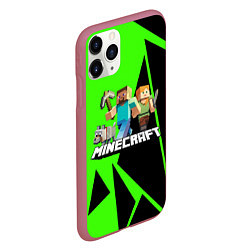 Чехол iPhone 11 Pro матовый Minecraft, цвет: 3D-малиновый — фото 2