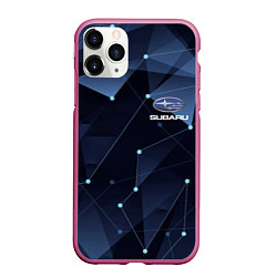 Чехол iPhone 11 Pro матовый SUBARU, цвет: 3D-малиновый