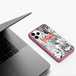 Чехол iPhone 11 Pro матовый SENPAI, цвет: 3D-малиновый — фото 2