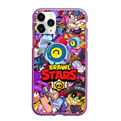 Чехол iPhone 11 Pro матовый BRAWL STARS NANI, цвет: 3D-фиолетовый