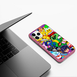 Чехол iPhone 11 Pro матовый BRAWL STARS, цвет: 3D-малиновый — фото 2