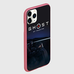Чехол iPhone 11 Pro матовый Ghost of Tsushima, цвет: 3D-малиновый — фото 2