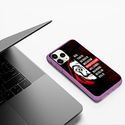 Чехол iPhone 11 Pro матовый La Casa de Papel Z, цвет: 3D-фиолетовый — фото 2