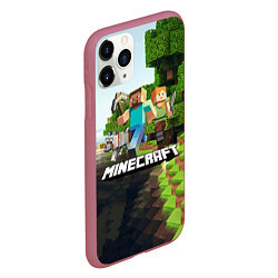 Чехол iPhone 11 Pro матовый Minecraft, цвет: 3D-малиновый — фото 2