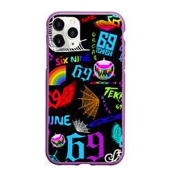 Чехол iPhone 11 Pro матовый 6IX9INE, цвет: 3D-фиолетовый