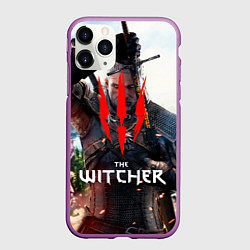 Чехол iPhone 11 Pro матовый The Witcher, цвет: 3D-фиолетовый