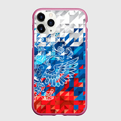 Чехол iPhone 11 Pro матовый Россия, цвет: 3D-малиновый