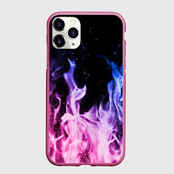 Чехол iPhone 11 Pro матовый НЕОНОВЫЙ ОГОНЬ, цвет: 3D-малиновый