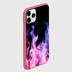 Чехол iPhone 11 Pro матовый НЕОНОВЫЙ ОГОНЬ, цвет: 3D-малиновый — фото 2