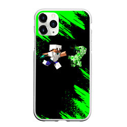 Чехол iPhone 11 Pro матовый MINECRAFT, цвет: 3D-белый