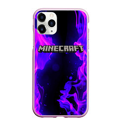 Чехол iPhone 11 Pro матовый MINECRAFT, цвет: 3D-розовый