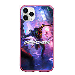 Чехол iPhone 11 Pro матовый Ghostrunner, цвет: 3D-малиновый