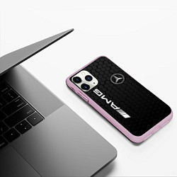 Чехол iPhone 11 Pro матовый MERCEDES-BENZ AMG, цвет: 3D-розовый — фото 2