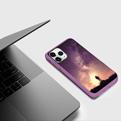 Чехол iPhone 11 Pro матовый Бесконечный космос, цвет: 3D-фиолетовый — фото 2