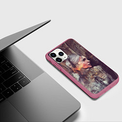 Чехол iPhone 11 Pro матовый Ведьмак, цвет: 3D-малиновый — фото 2