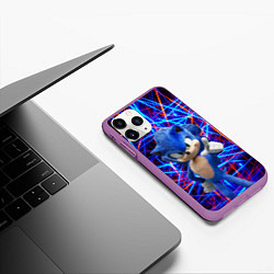 Чехол iPhone 11 Pro матовый Sonic, цвет: 3D-фиолетовый — фото 2