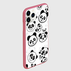 Чехол iPhone 11 Pro матовый Панды, цвет: 3D-малиновый — фото 2