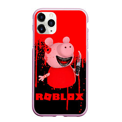 Чехол iPhone 11 Pro матовый Roblox Piggy, цвет: 3D-розовый