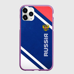 Чехол iPhone 11 Pro матовый RUSSIA SPORT, цвет: 3D-фиолетовый