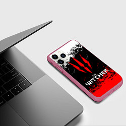 Чехол iPhone 11 Pro матовый The Witcher, цвет: 3D-малиновый — фото 2