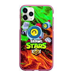 Чехол iPhone 11 Pro матовый BRAWL STARS NANI, цвет: 3D-малиновый