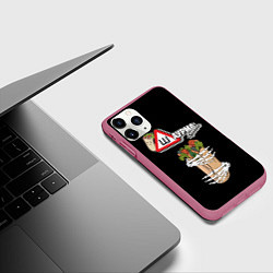 Чехол iPhone 11 Pro матовый Шаурма, цвет: 3D-малиновый — фото 2