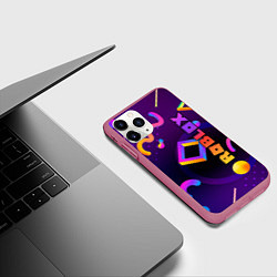 Чехол iPhone 11 Pro матовый Roblox, цвет: 3D-малиновый — фото 2